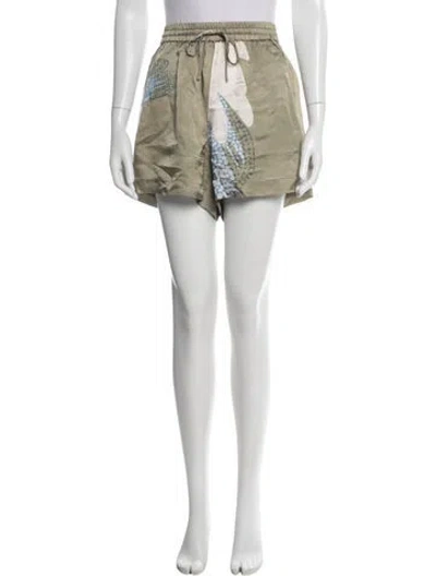 Pre-owned Closed Printed Mini Shorts In Green