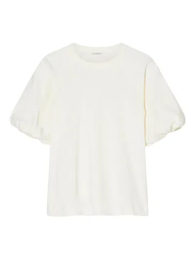 Closed Puff-sleeve T-shirt In White