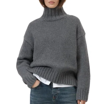 Closed Pure Wool Roll Neck Pullover Sweater In Dark Grey Melange In Gray
