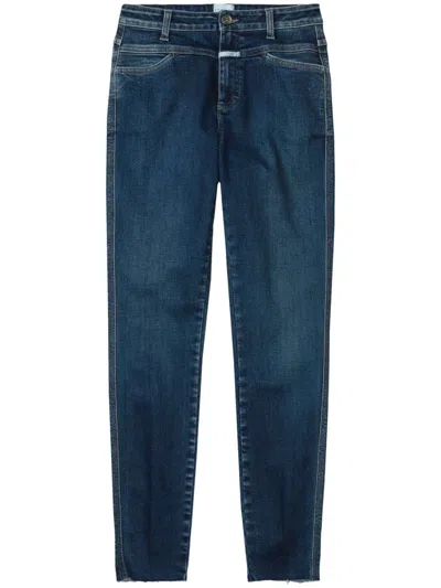 Closed Pusher Mid-rise Skinny Jeans In Blue