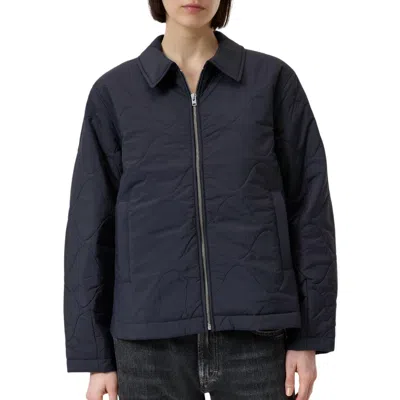 Closed Quilted Bomber Jacket In Black In Blue