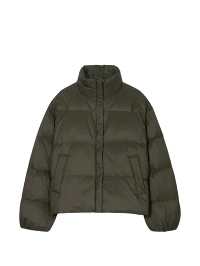Closed Quilted High-neck Jacket In Blue