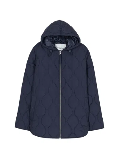 Closed Quilted Oversized Jacket In Blue