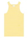 Closed Yellow Striped Organic Cotton Tank Top In Yellow