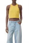 Closed Racer Tank In Mango In Yellow