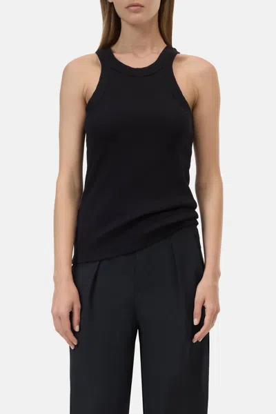Closed Racer Tank Top In Black