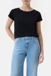 Closed Raglan Cotton T-shirt In Black In Black