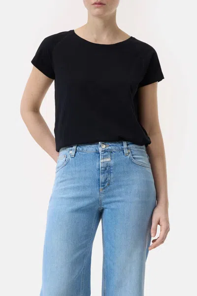 Closed Raglan Cotton T-shirt In Black