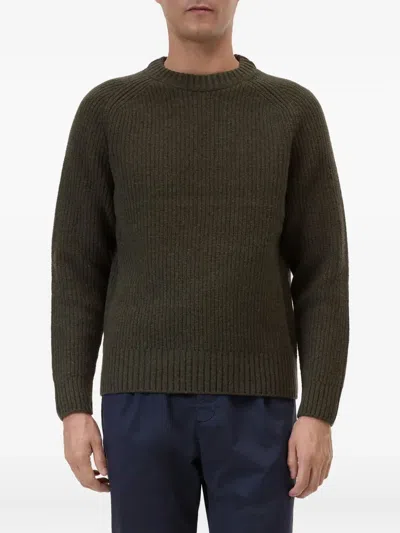 CLOSED RAGLAN-SLEEVE RIBBED SWEATER