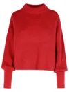 Closed Raspberry Alpaca Blend Sweater In Red