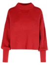 Closed Raspberry Alpaca Blend Sweater In Red