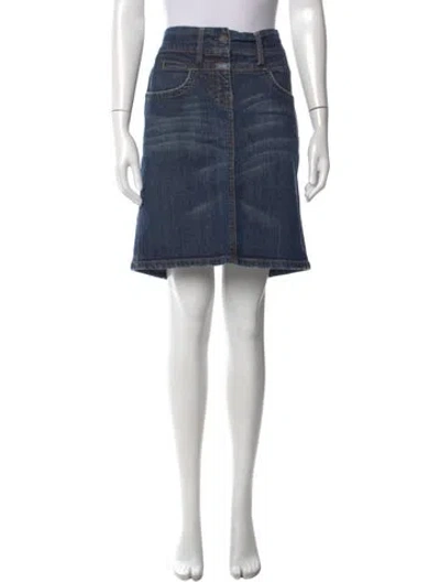 Pre-owned Closed Raw-edge Trim Knee-length Skirt In Blue