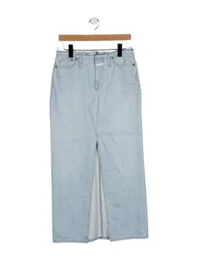 Pre-owned Closed Raw-edge Trim Midi Length Skirt In Blue