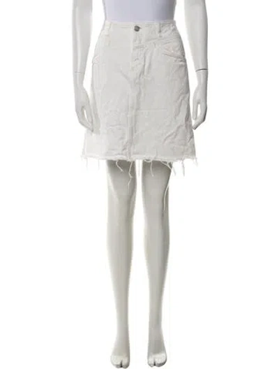 Pre-owned Closed Raw-edge Trim Mini Skirt In White