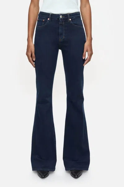 Closed Rawlin Comfort Stretch Flared Jeans In Dark Blue