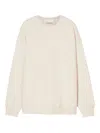 Closed Beige Solid Crew Neck Sweatshirt In White