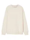 Closed Beige Solid Crew Neck Sweatshirt In Neutral