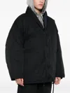 Closed Reversible Button Pocket Jacket In Black