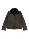 Closed Single-breasted Long Sleeve Casual Jacket In Brown