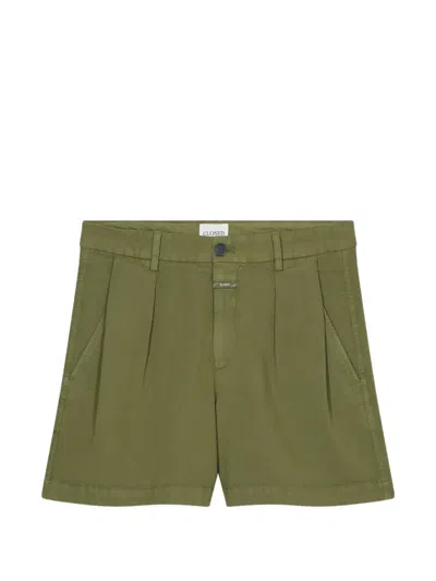 Closed Cotton And Linen Shorts In Green