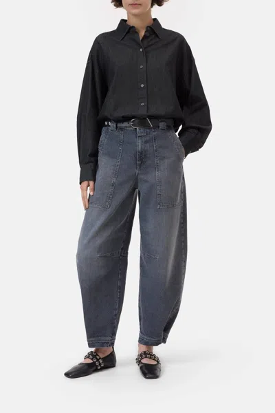 Closed Rhannon Barrel Leg Denim Jeans In Mid Grey In Gray