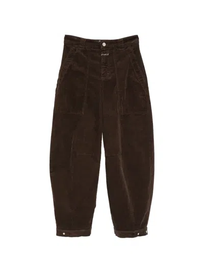 Closed Rhannon Corduroy Panelled Trousers In Brown