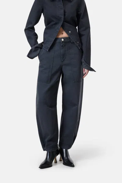 Closed Rhannon Relaxed Pants In Dark Grey In Blue