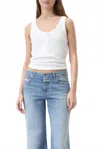 Closed Half Placket Tank Clothing In White