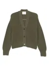 Closed Wool Blend V-necked Cardigan In Green