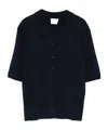 Closed Ribbed Buttoned T-shirt In Black