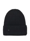 Closed Ribbed-knit Beanie In Black