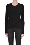 Closed Ribbed Slim Fit Pullover In Black