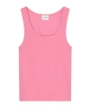 Closed Pink Solid Scoop Neck Tank Top In Pink