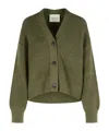 Closed Wool Blend V-necked Cardigan In Green