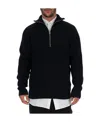 Closed Ribbed Zip-up Sweatshirt In Black