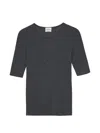 Closed Geripptes T-shirt In Black