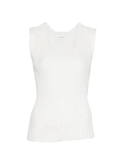 Closed Linen And Cotton V-necked Sweater In White