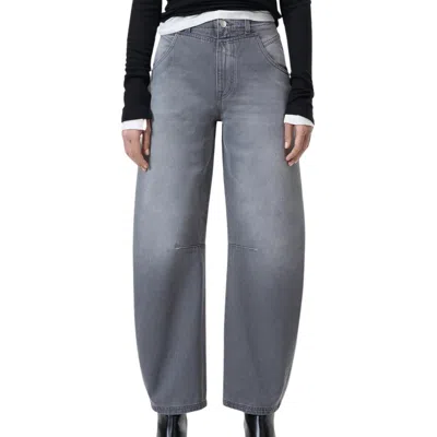Closed Ridge-x Barrel Leg Jeans In Mid Grey In Gray