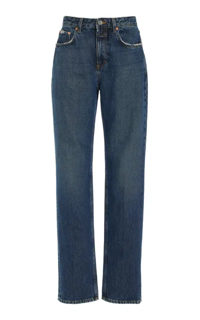 Closed Roan Rigid High-rise Straight-leg Jeans In Dark Wash