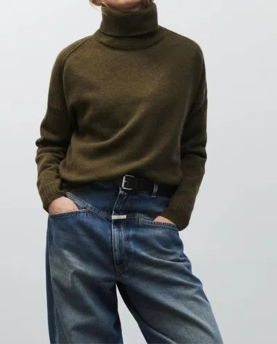 Closed Rolli Long Sleeve Turtleneck Top In Marsh Green
