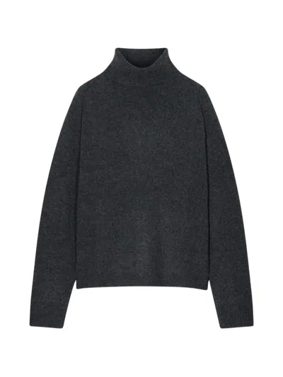 Closed Roll-neck Drop-shoulder Sweater In Black