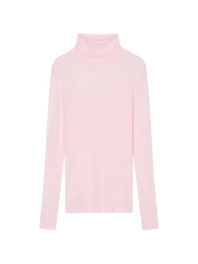 Closed Roll-neck Long-sleeve Sweater In Pink