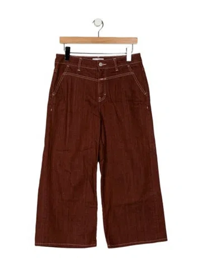 Pre-owned Closed 'rosy' Wide Leg Jeans In Brown