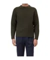 Closed Raglan-sleeve Ribbed Sweater In Green