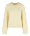 Closed Round-neck Knitted Sweater In Neutral