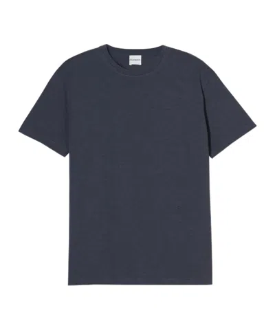 Closed Round Neck Short Sleeve T-shirt In Blue