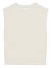 Closed Round-neck Sleeveless Top In White
