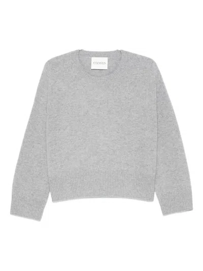Closed Round-neck Sweater In Gray