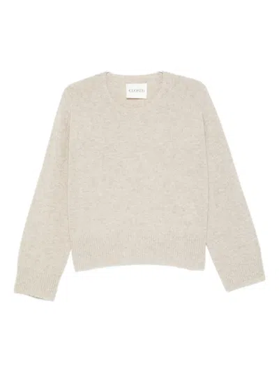 Closed Round-neck Sweater In Neutral