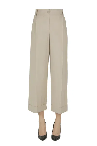 Closed Rovea Cotton Trousers In Brown